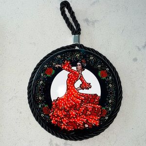 Authentic Jumi Portugal Dancer Ceramic Art Tile Cork Trivet/Wall Art